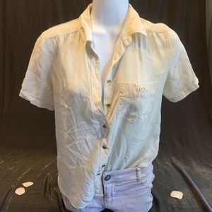 J. CREW delicate camp shirt silk beige off white